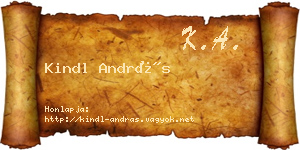 Kindl András névjegykártya